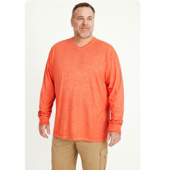 Tommy Bahama Men's SZ XXLT Pima Cotton V-Neck Long Sleeve Tee Orange Ombre - Picture 1 of 5